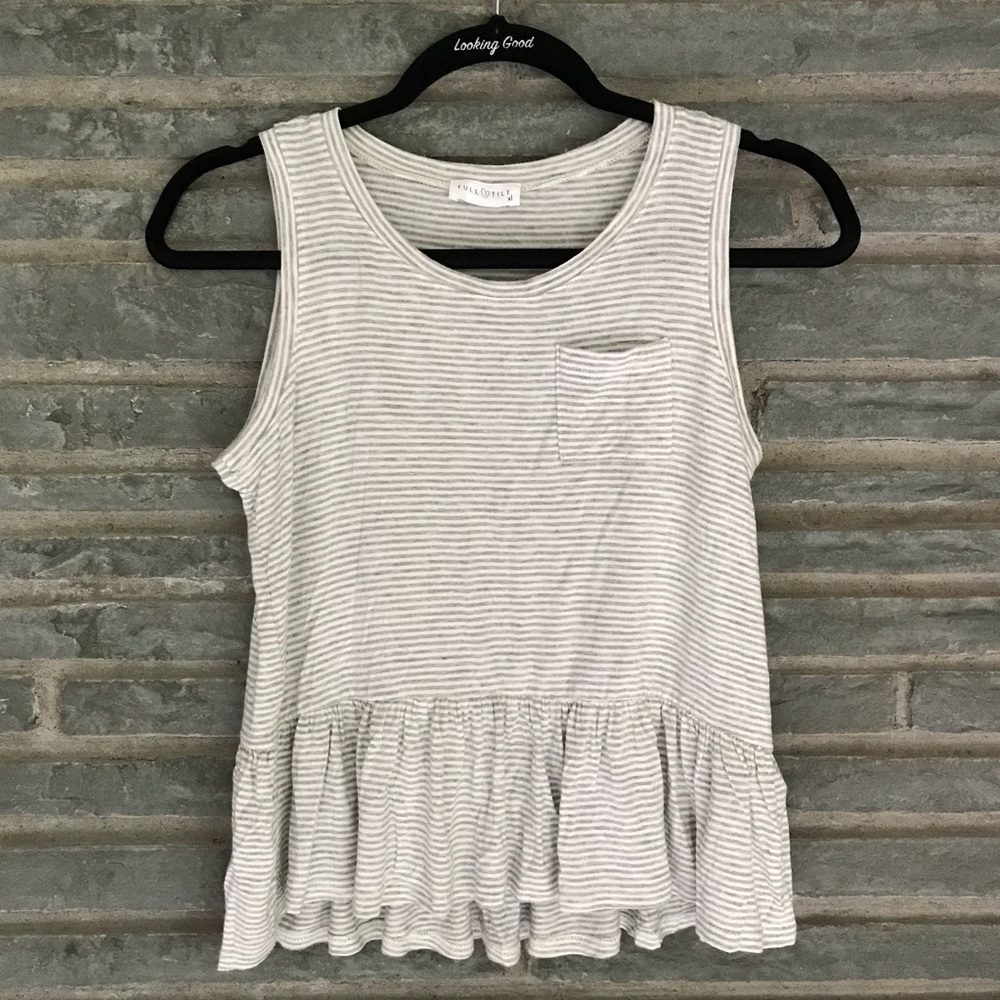 Girls ruffled striped top